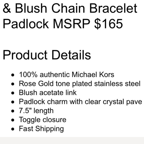 Ships TODAY 💕 24HR DROP ⬇️ 🎁 ⬇️ Michael Kors Rose Gold & Blush Lock Bracelet - Picture 5 of 5
